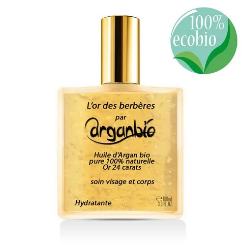 Huile d'argan bio cosmétique à l'or pur